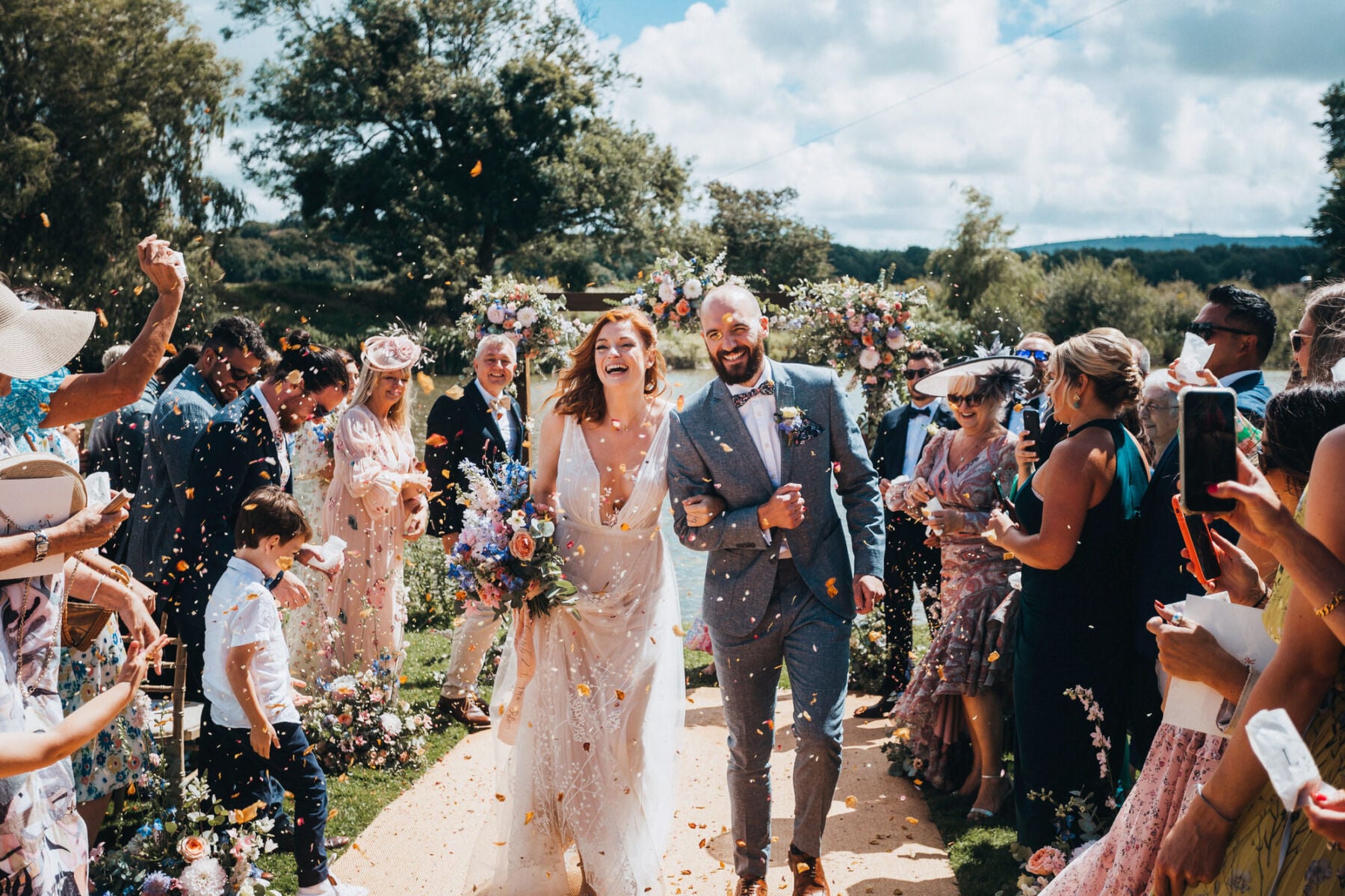 A couple celebrating inside an Arabian Tents wedding marquee