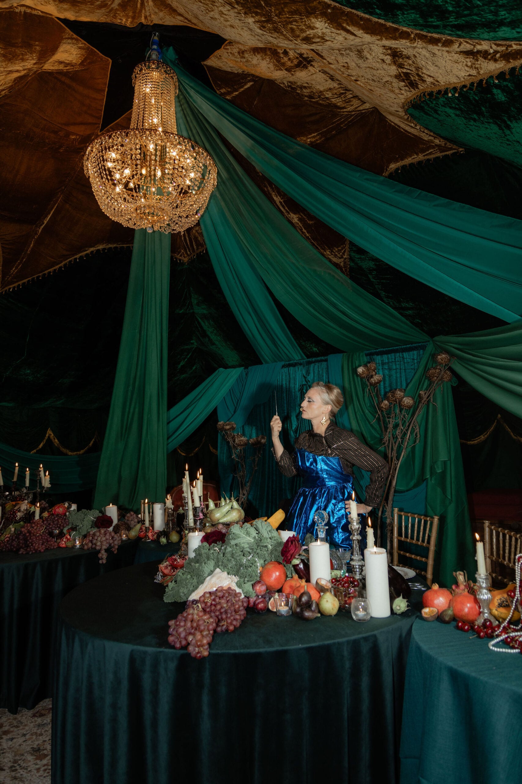 An Arabian Tents marquee at dusk