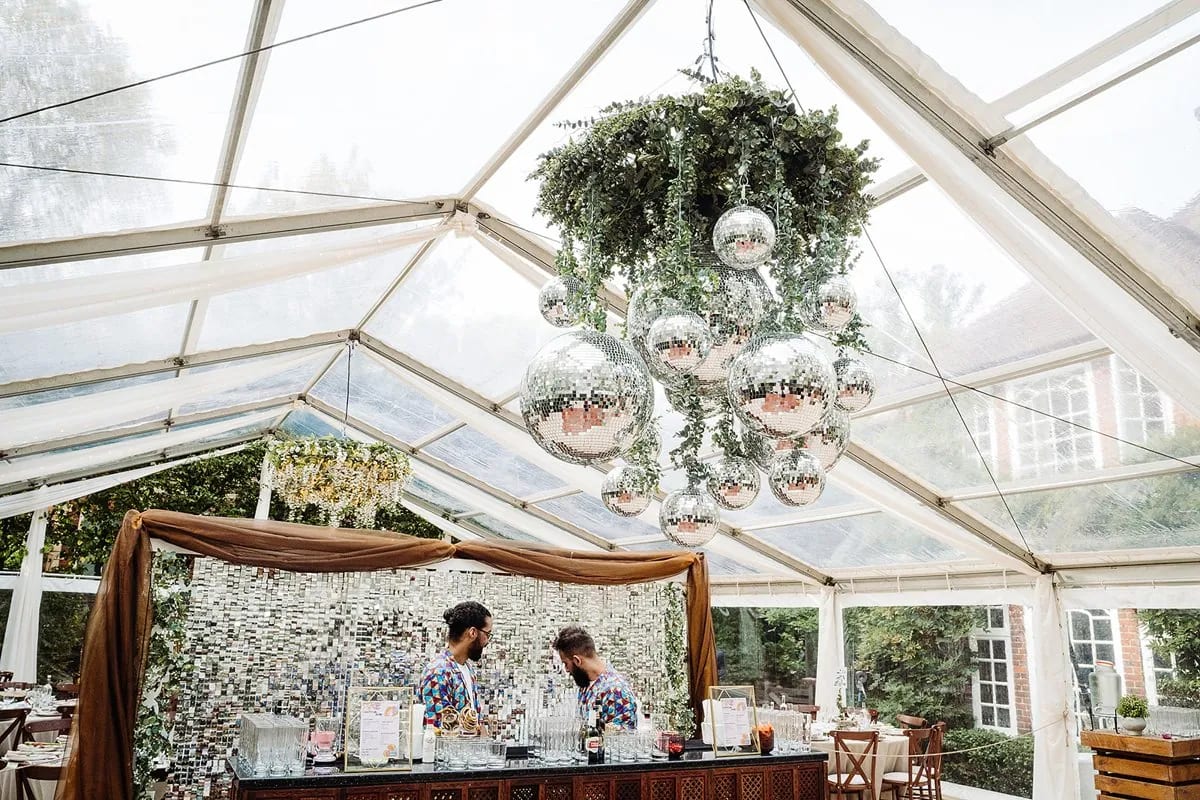 Jewish Garden Wedding in a Clear Marquee