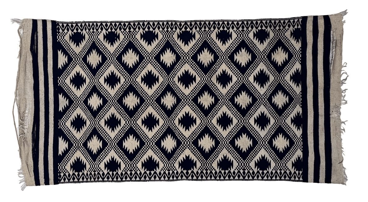 Aztec Rug - Blue and Cream
