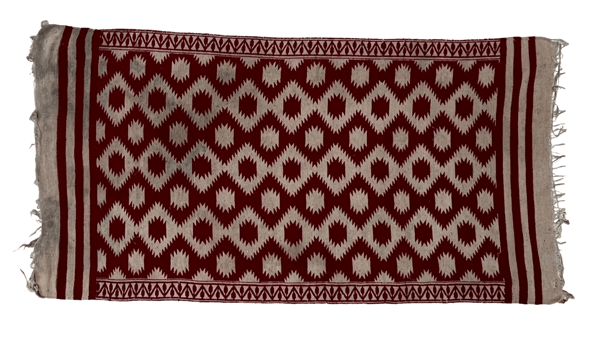 Aztec Rug - Red and Cream
