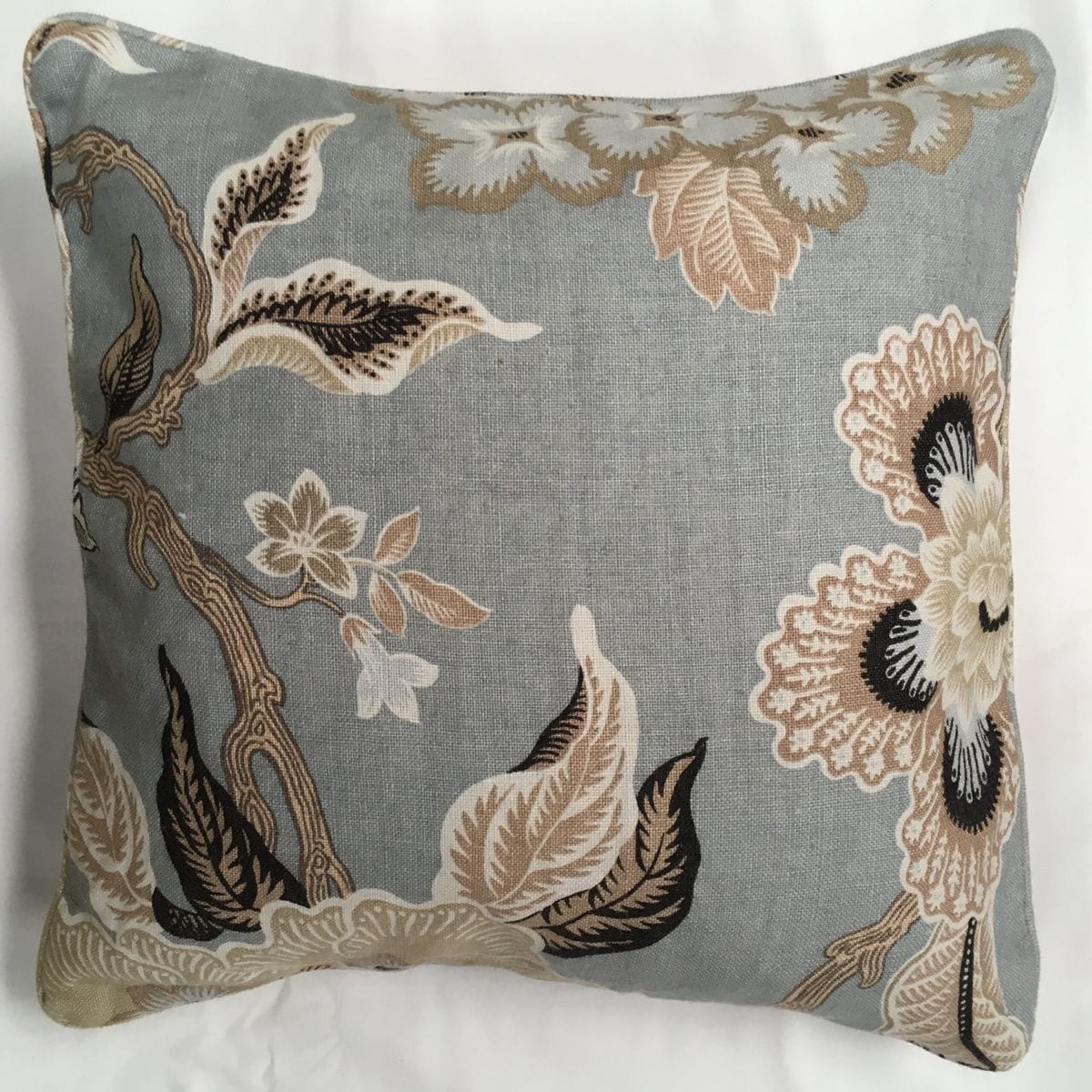 Floral Shell Cushion - Blue
