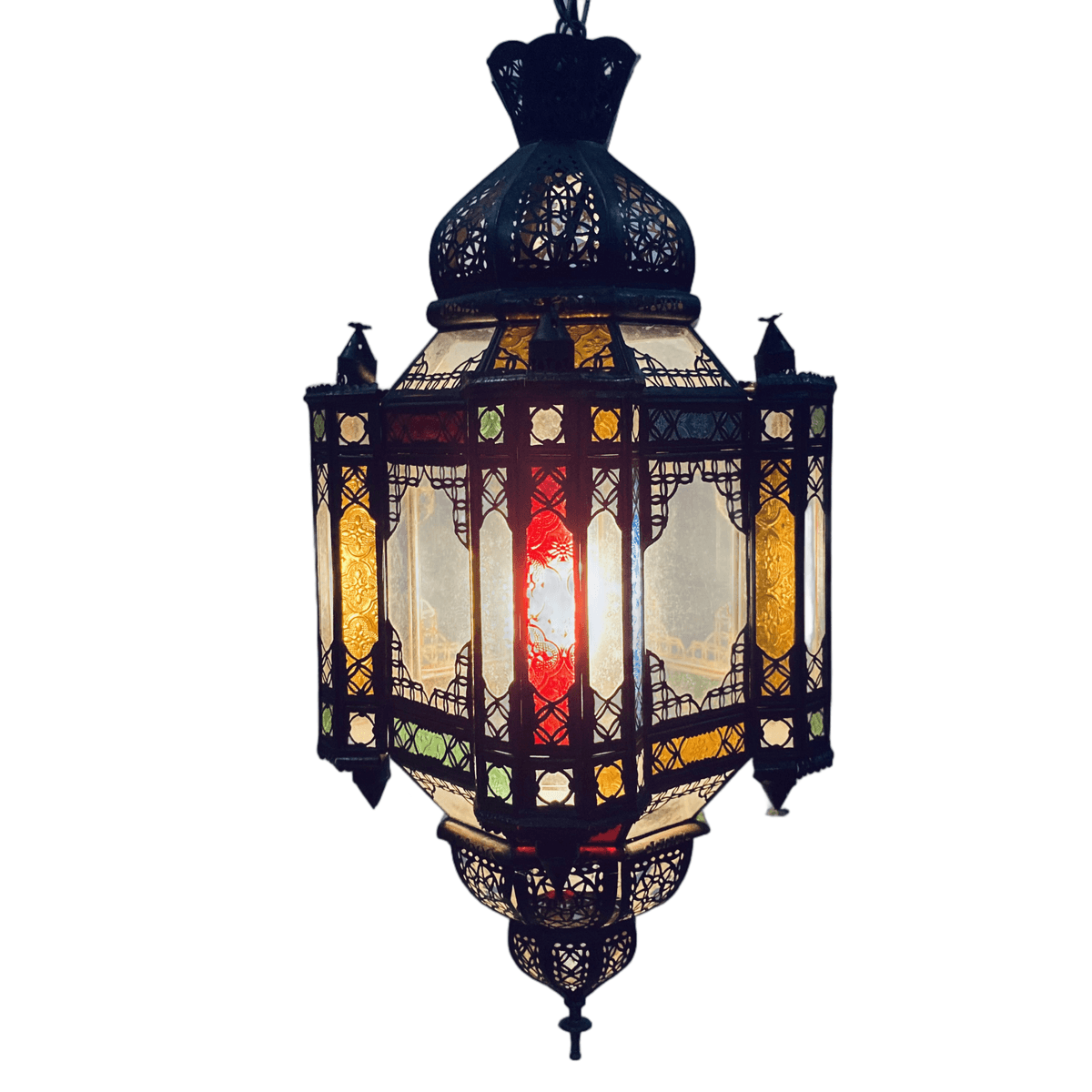 Glass Moroccan Lantern Chandelier (Medium)