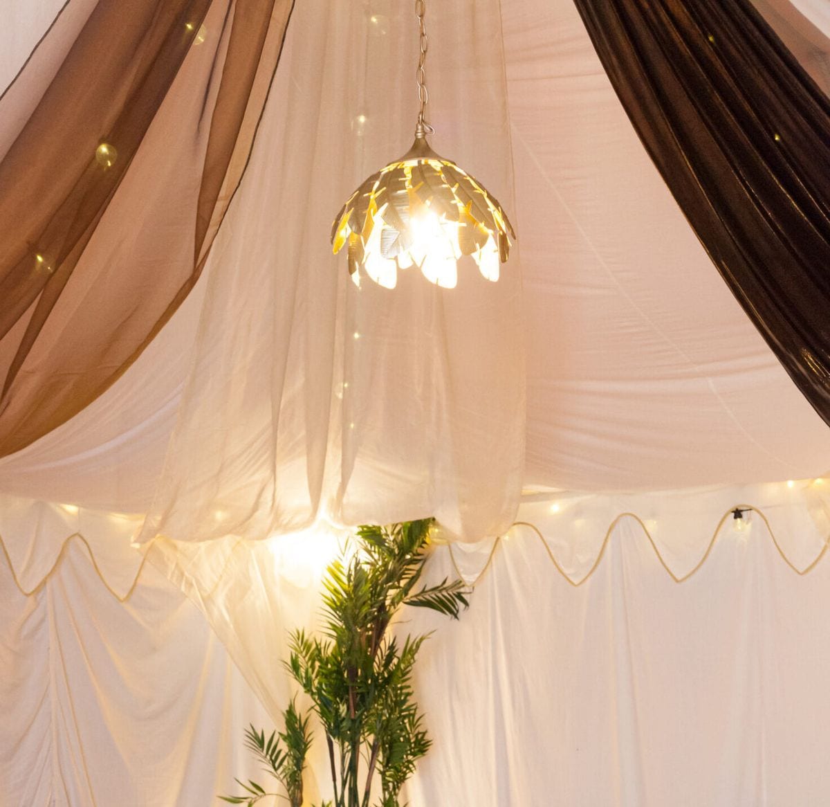 Gold Palm Leaf Chandelier