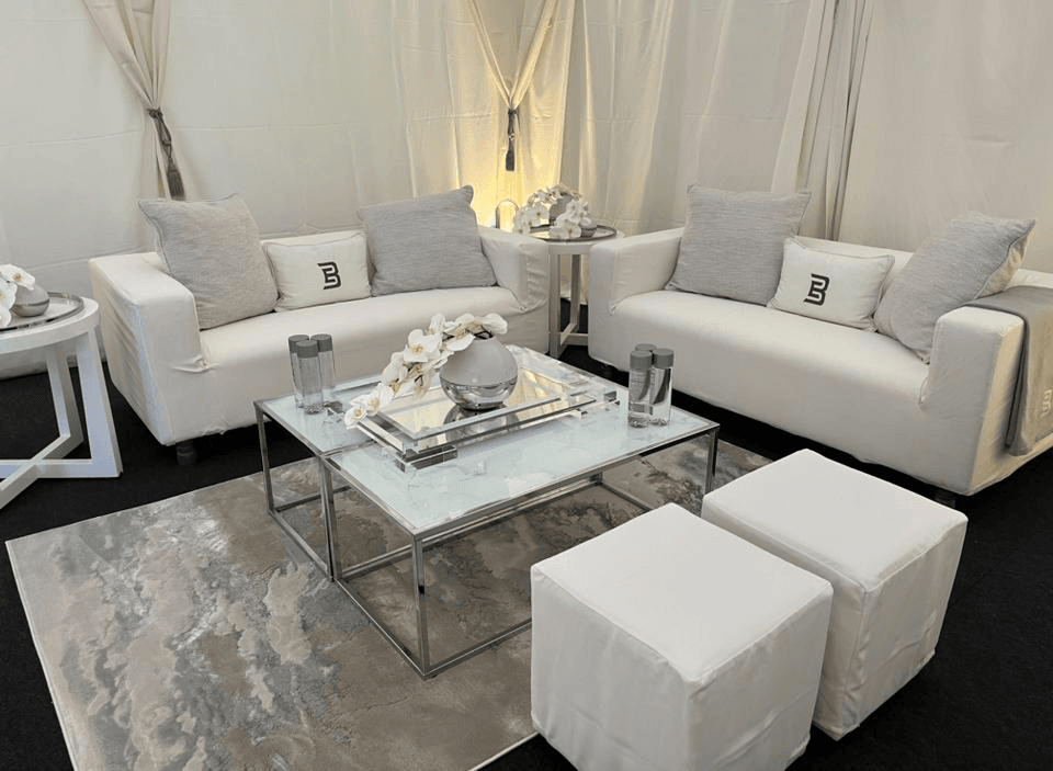 Marble and stainless steel coffee table