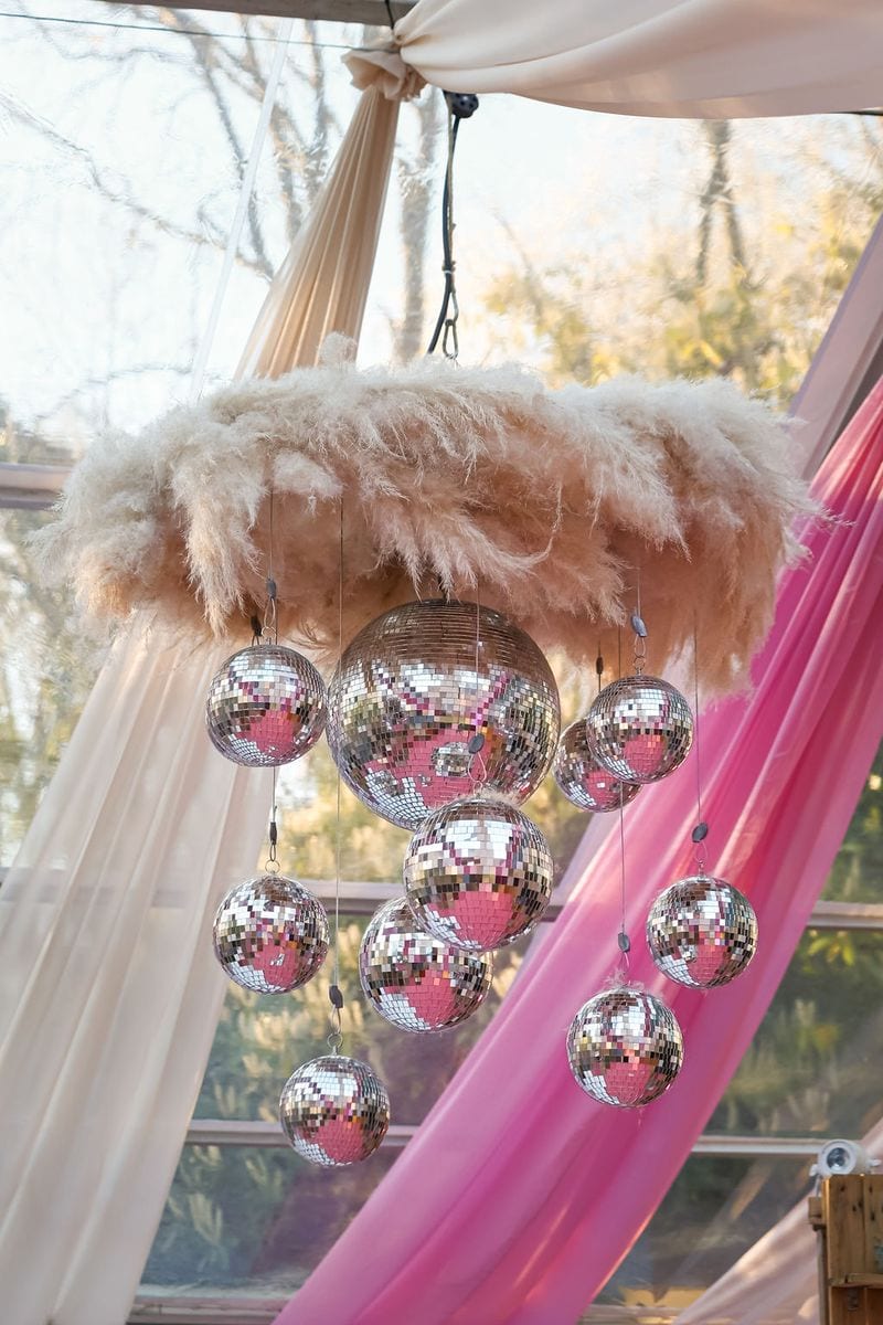 Mirrorball and Pampas Chandelier