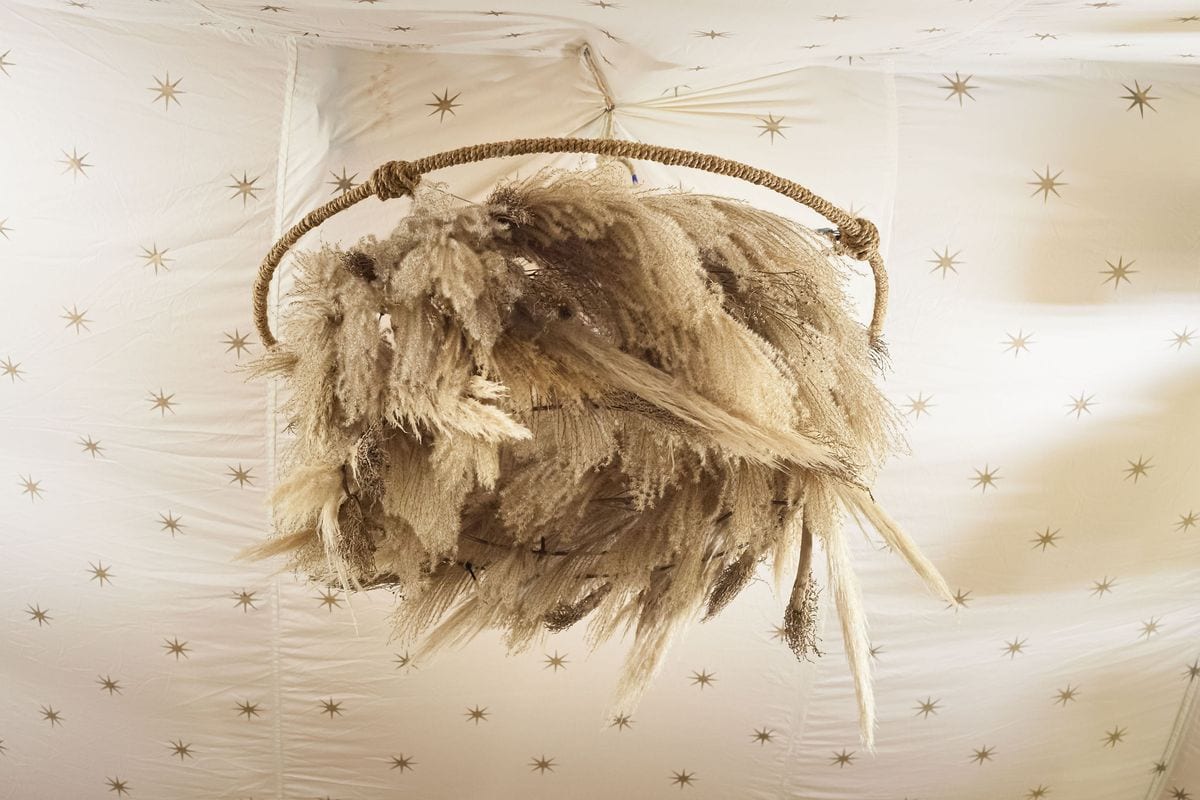 Pampas Grass Frame Chandelier