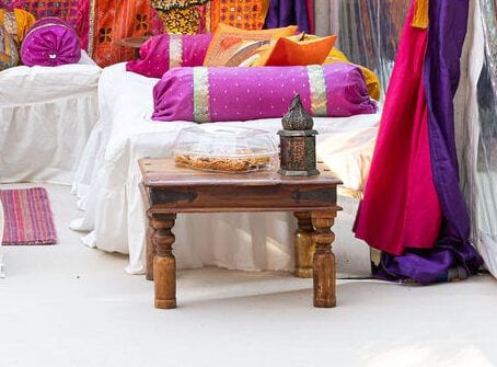 Plain wood side table
