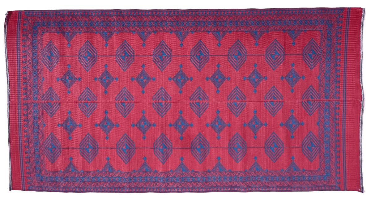 Plastic Rug - Red and Blue