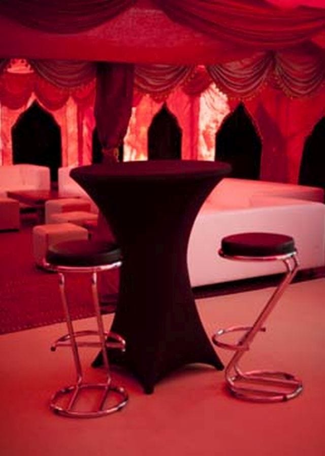 Poseur Tables with stretch covers (options available)