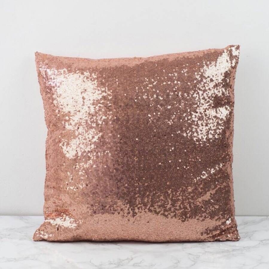Sequin Cushion - Rose Gold