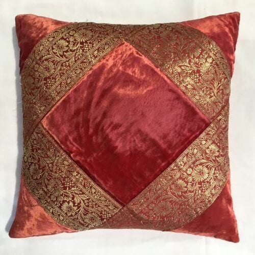 Varanasi Cushion - Red Velvet