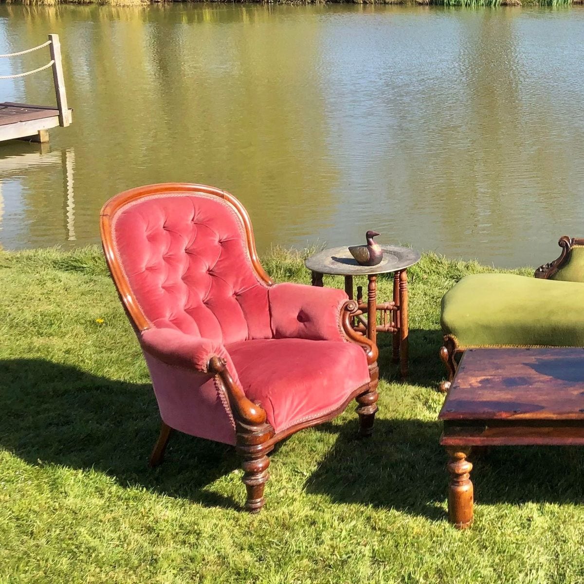 Velvet Armchair - Pink