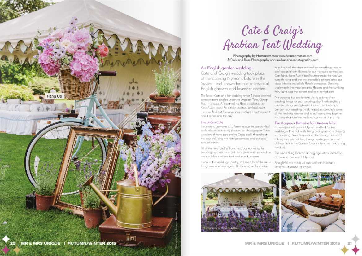 Mr and Mrs Unique: Cate and Craig's Arabian Tent Wedding in Mr & Mrs Unique (magazine)