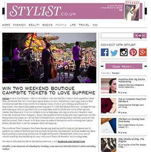 Win Two Weekend Boutique Campsite Tickets to Love Supreme in Stylist Website
