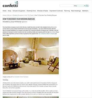 How to Decorate your Wedding Marquee in Confetti Website