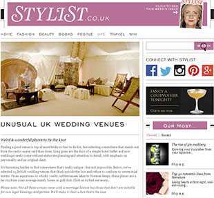 Unusual UK Wedding Venues in Stylist Website