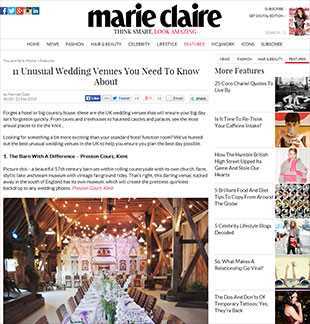 11 Unusual Wedding Venues you Need to Know About in Marie Claire Website