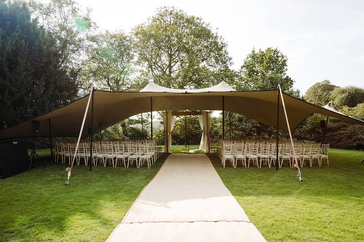 Jewish Garden Wedding in a Clear Marquee