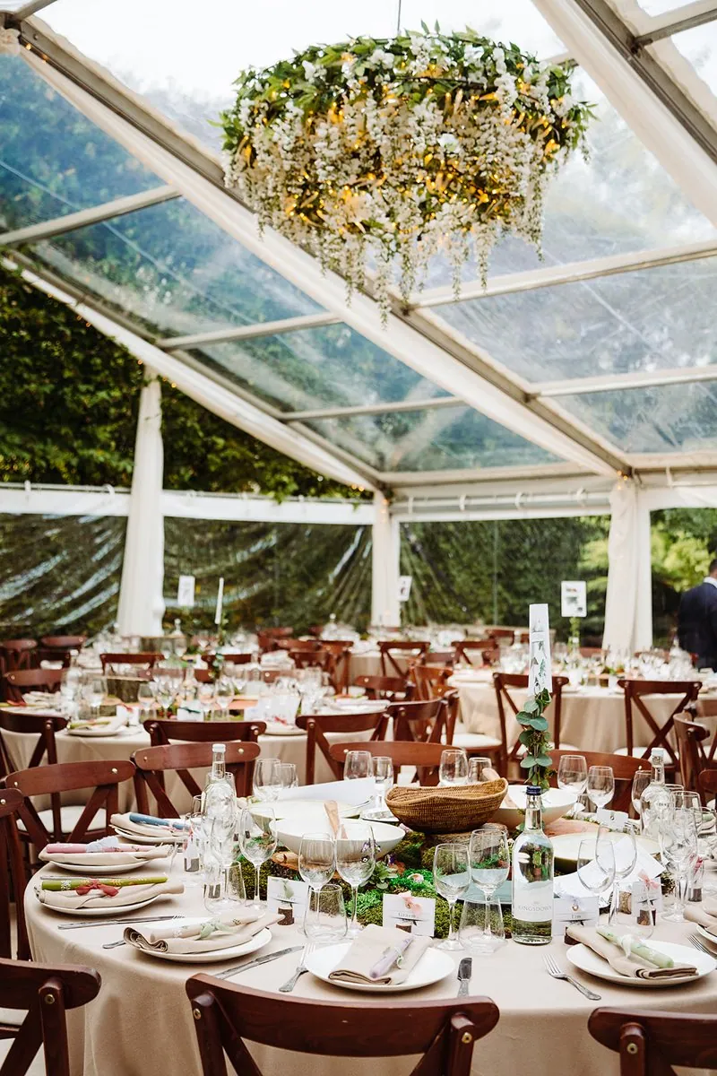 Jewish Garden Wedding in a Clear Marquee