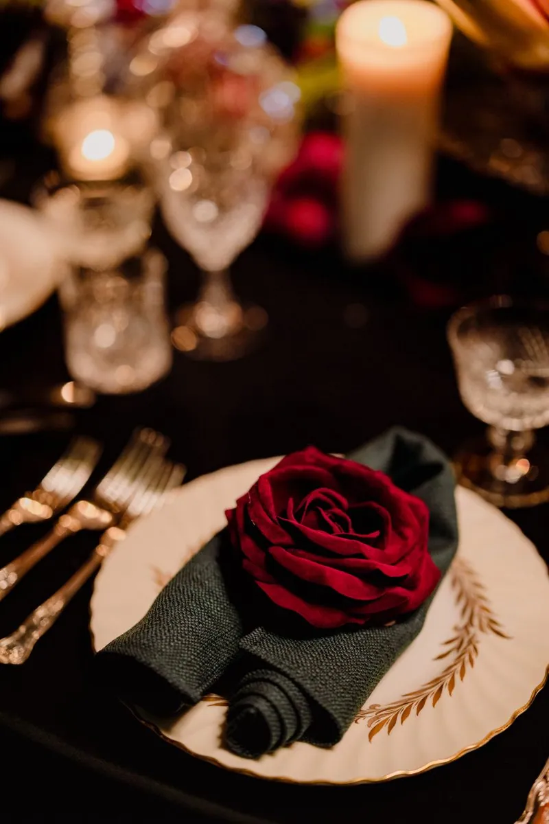 Wickedly Bound: A Study in Opulence Inside a Green Velvet Marquee