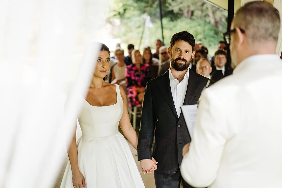 Jewish Garden Wedding in a Clear Marquee