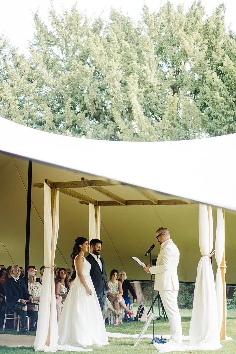 Jewish Garden Wedding in a Clear Marquee