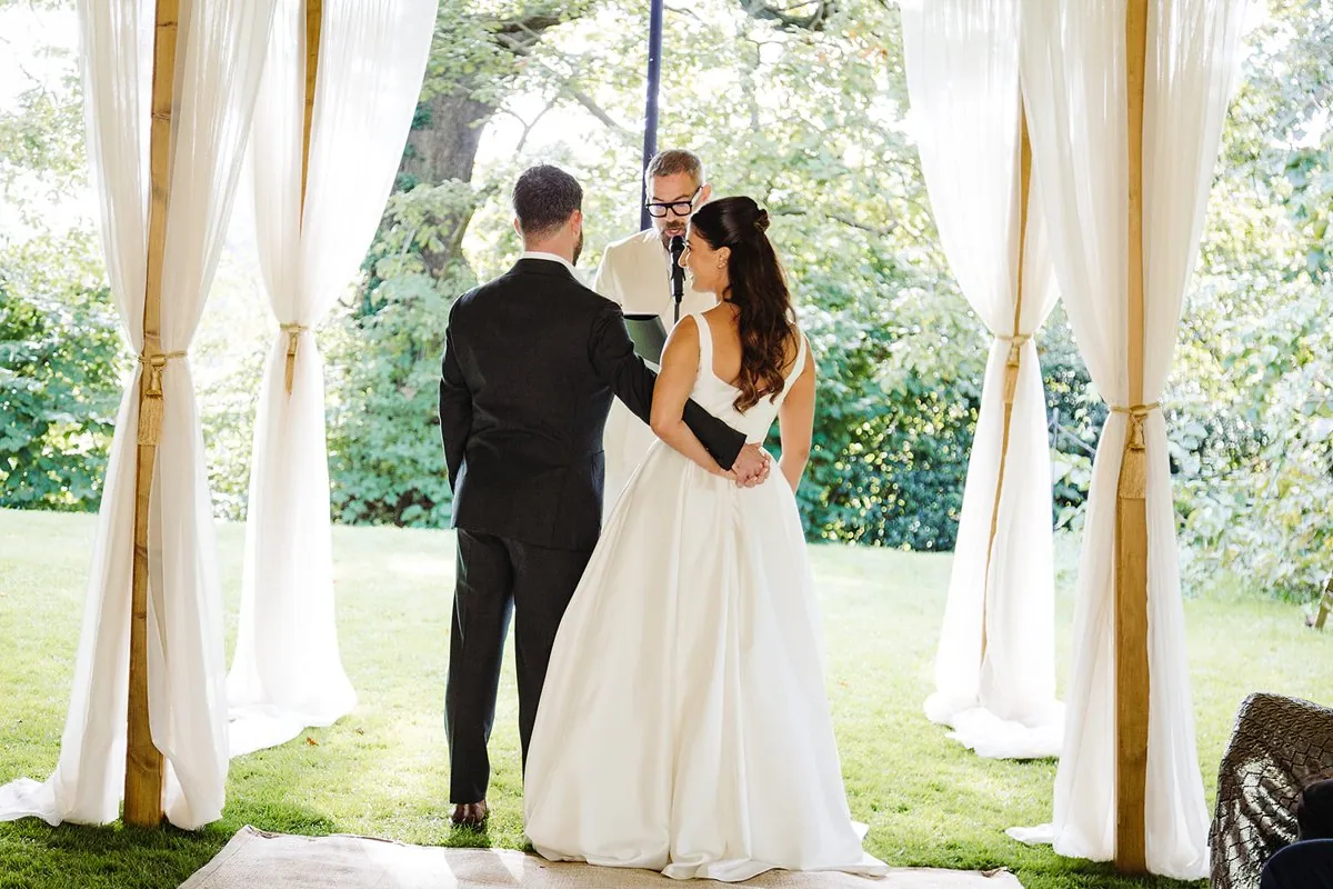 Jewish Garden Wedding in a Clear Marquee