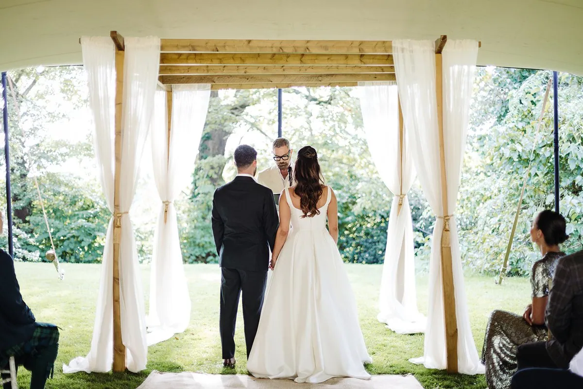 Jewish Garden Wedding in a Clear Marquee