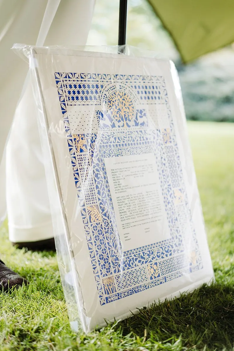 Jewish Garden Wedding in a Clear Marquee