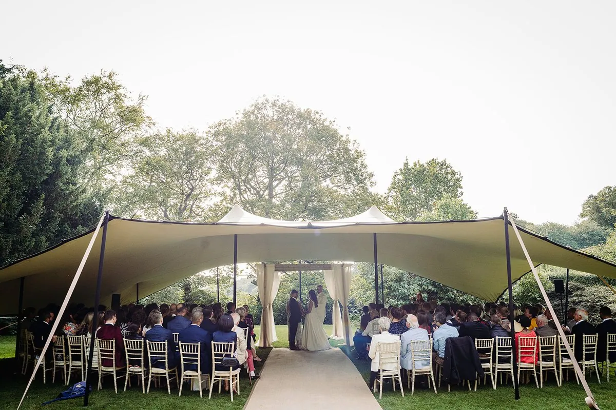 Jewish Garden Wedding in a Clear Marquee