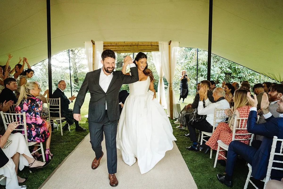 Jewish Garden Wedding in a Clear Marquee