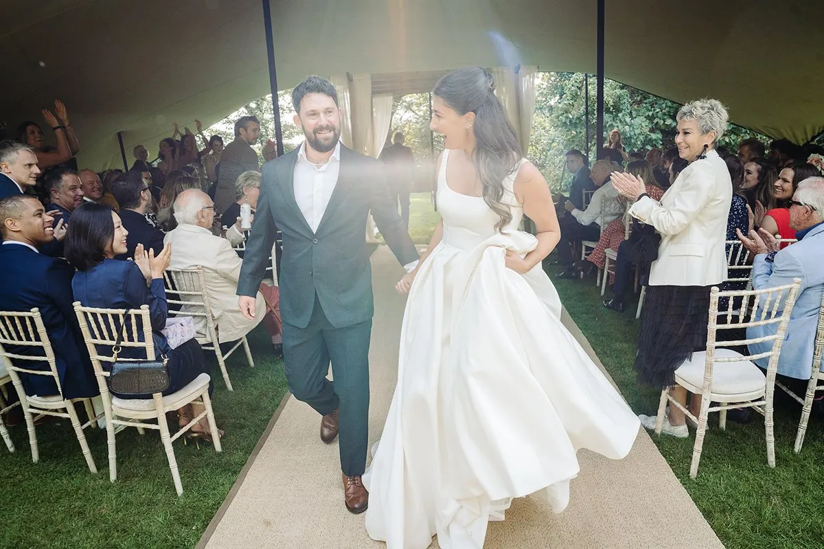 Jewish Garden Wedding in a Clear Marquee