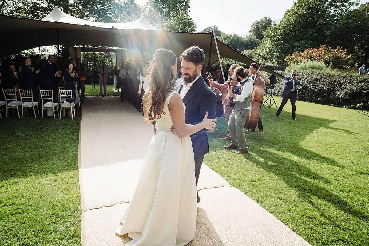 Jewish Garden Wedding in a Clear Marquee