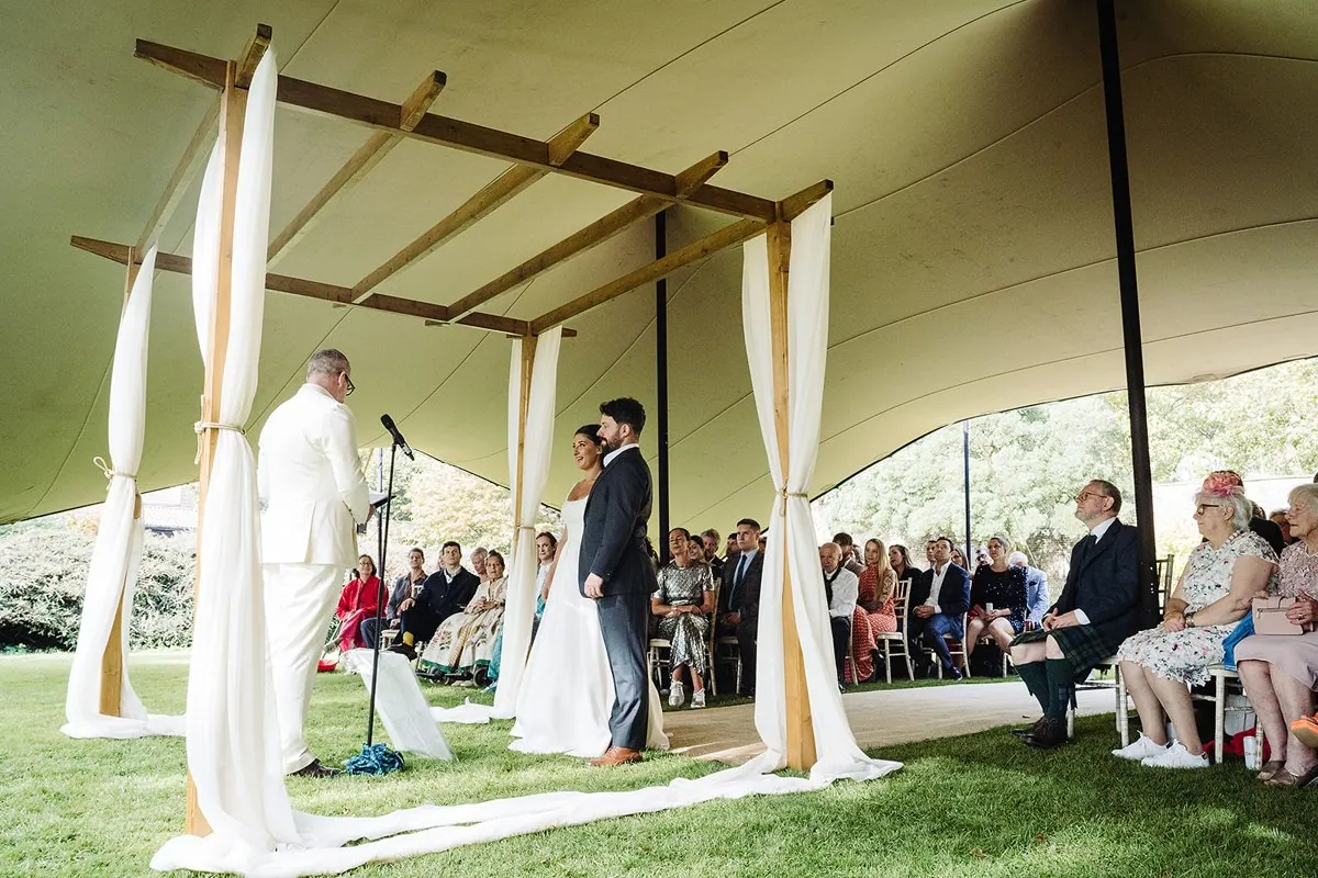 Jewish Garden Wedding in a Clear Marquee