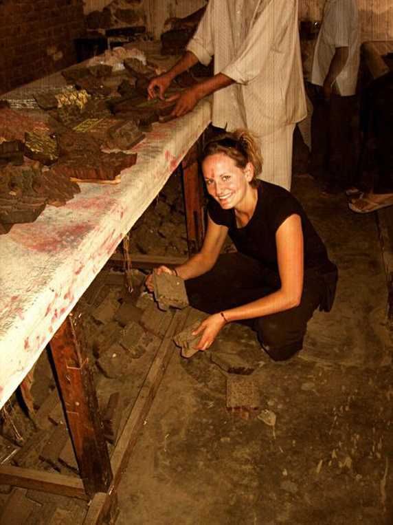 In India Katherine met a wonderful family ready to help her with anything, the father took her under his wing and taught her many new skills including the old art of block printing.