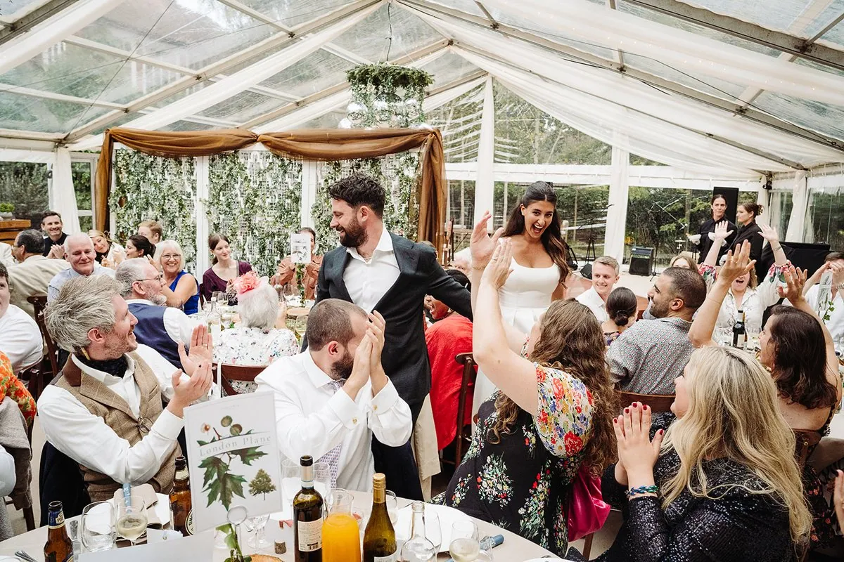 Jewish Garden Wedding in a Clear Marquee