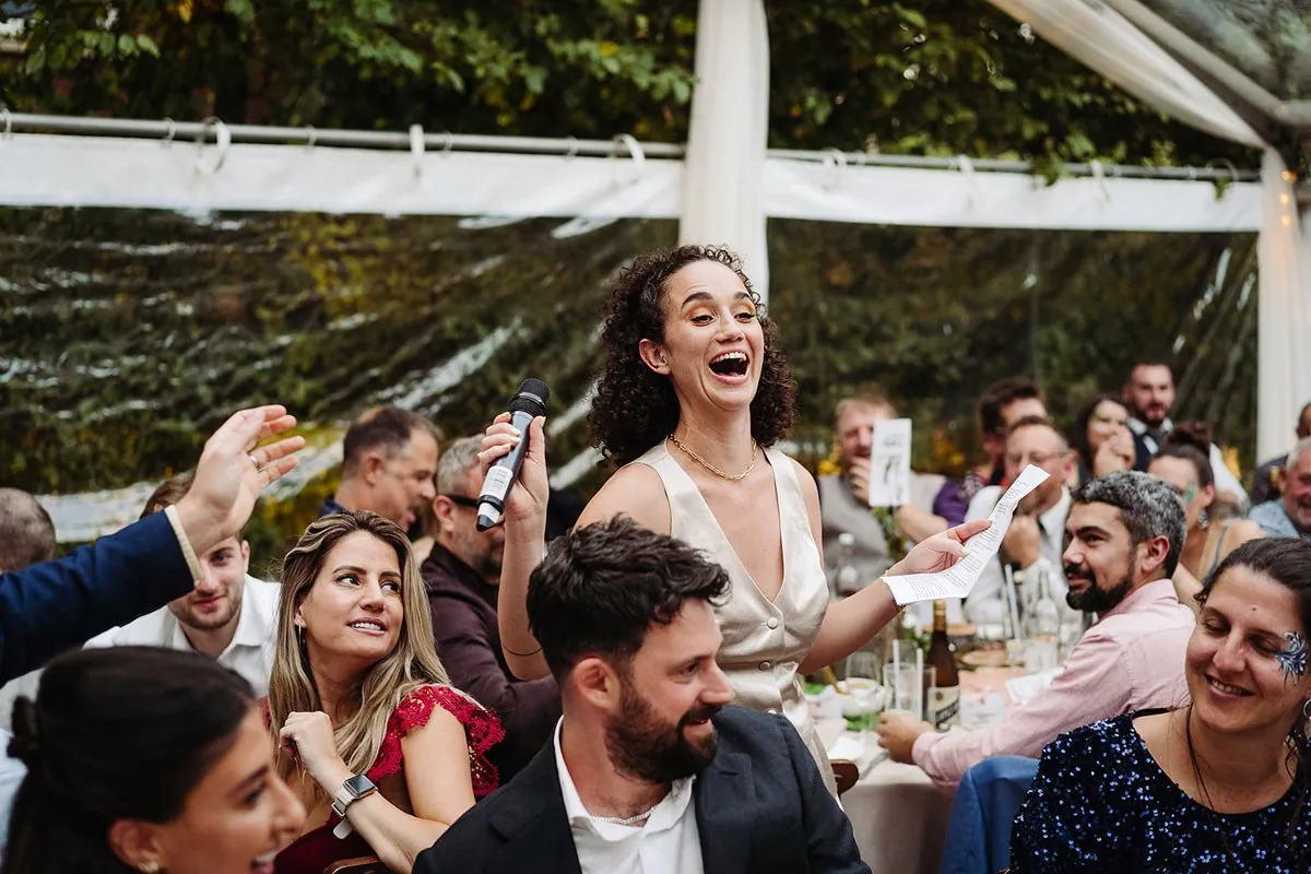 Jewish Garden Wedding in a Clear Marquee