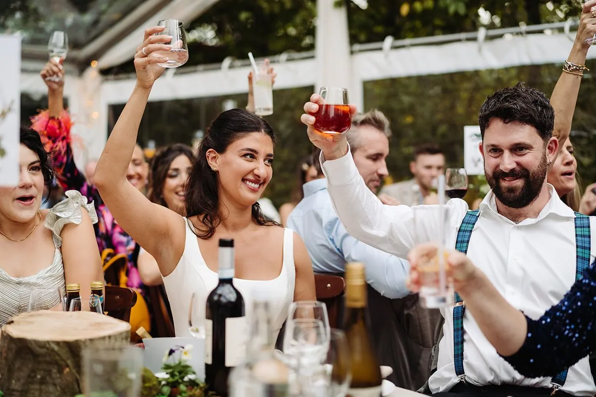 Jewish Garden Wedding in a Clear Marquee