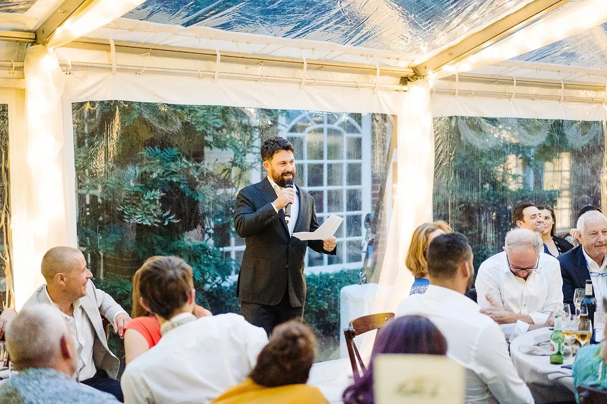 Jewish Garden Wedding in a Clear Marquee