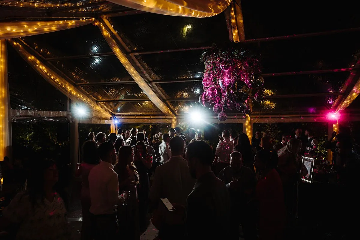 Jewish Garden Wedding in a Clear Marquee